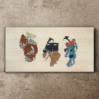 Tablou canvas Dansatori japonezi în costume tradiționale