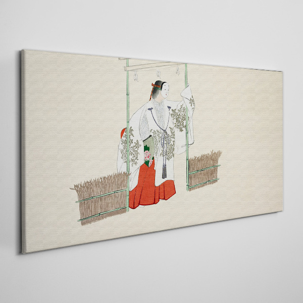 Tablou canvas Scenă tradițională japoneză cu o femeie