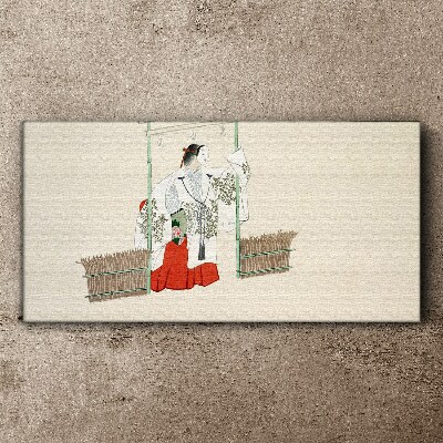 Tablou canvas Scenă tradițională japoneză cu o femeie
