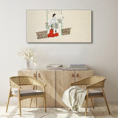 Tablou canvas Scenă tradițională japoneză cu o femeie