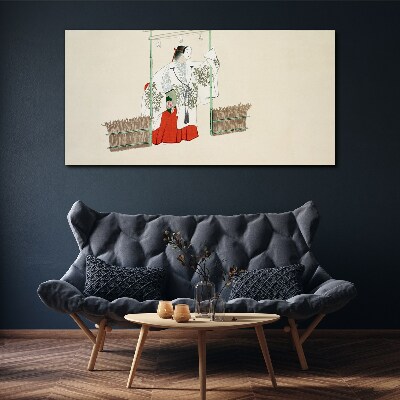 Tablou canvas Scenă tradițională japoneză cu o femeie