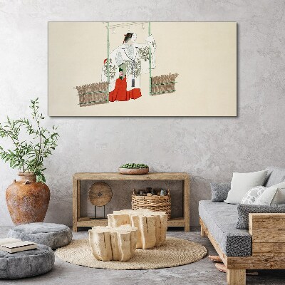 Tablou canvas Scenă tradițională japoneză cu o femeie