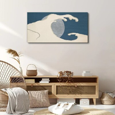 Tablou canvas Noapte Luna Valuri de mare