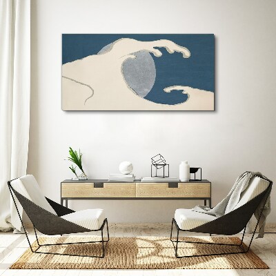 Tablou canvas Noapte Luna Valuri de mare