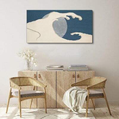 Tablou canvas Noapte Luna Valuri de mare