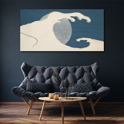 Tablou canvas Noapte Luna Valuri de mare