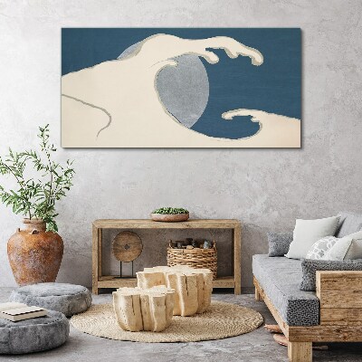 Tablou canvas Noapte Luna Valuri de mare