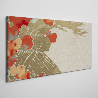 Tablou canvas Motiv floral in nuante calde