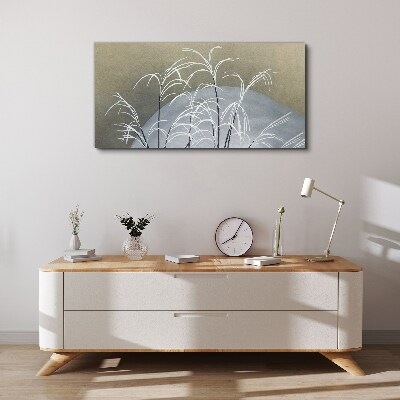 Tablou canvas Ierburi de iarnă pe fundalul muntelui