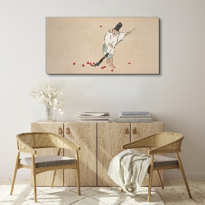 Tablou canvas Curățarea călugărului cu frunze