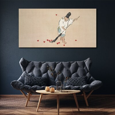 Tablou canvas Curățarea călugărului cu frunze