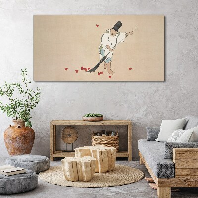 Tablou canvas Curățarea călugărului cu frunze