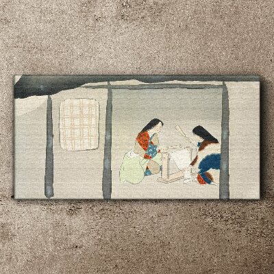 Tablou canvas Lucrând într-un sat tradițional japonez