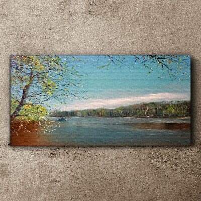 Tablou canvas Un peisaj liniștit lângă râu