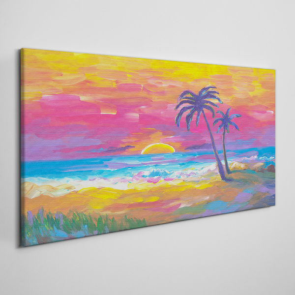 Tablou canvas Apus tropical peste mare