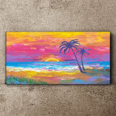 Tablou canvas Apus tropical peste mare