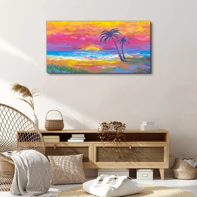 Tablou canvas Apus tropical peste mare
