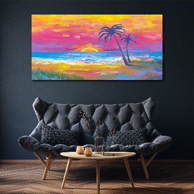 Tablou canvas Apus tropical peste mare