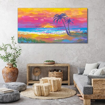 Tablou canvas Apus tropical peste mare