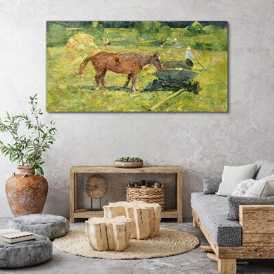 Tablou canvas Scenă de țară cu cal
