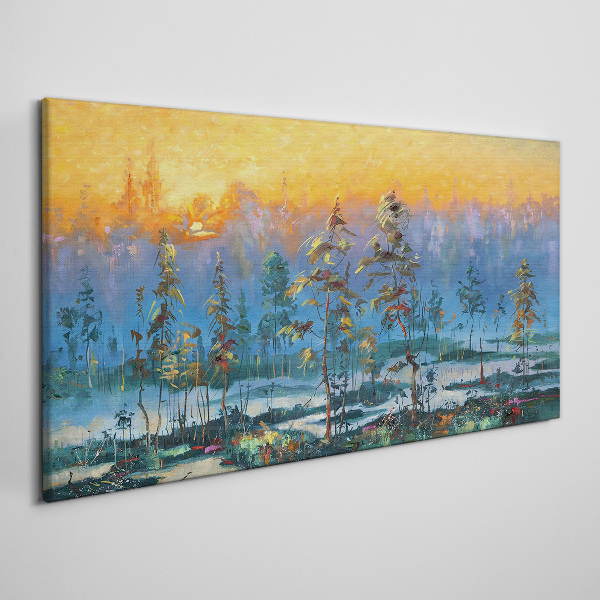 Tablou canvas Dimineți de aur în pădure