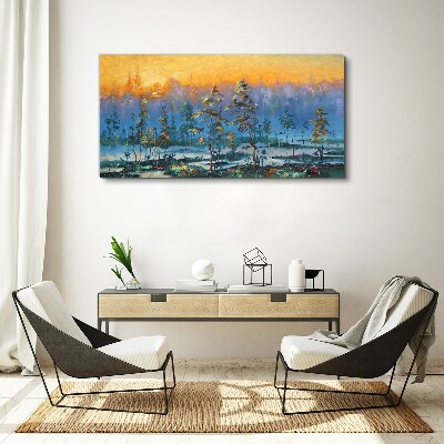Tablou canvas Dimineți de aur în pădure