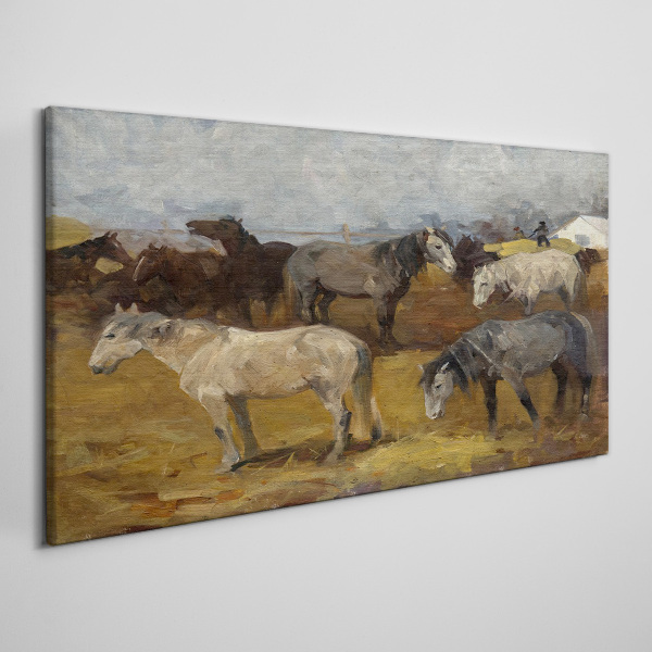 Tablou canvas Peisaj pastoral cu cai