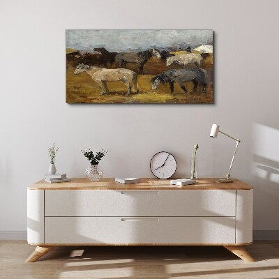 Tablou canvas Peisaj pastoral cu cai