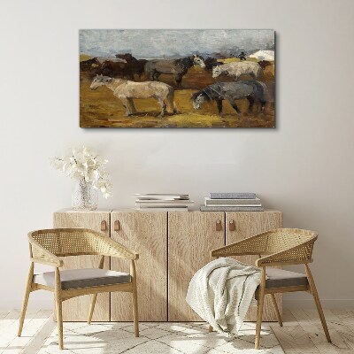 Tablou canvas Peisaj pastoral cu cai