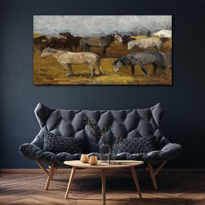 Tablou canvas Peisaj pastoral cu cai