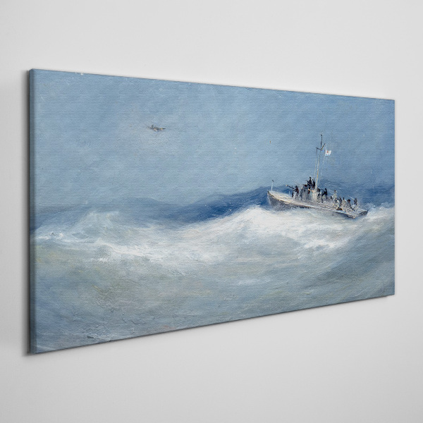 Tablou canvas Marea furtunoasă cu o barcă