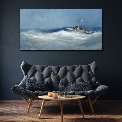 Tablou canvas Marea furtunoasă cu o barcă