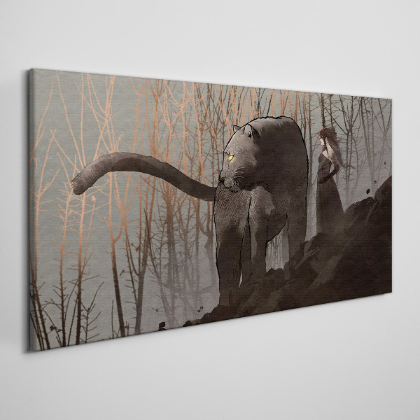 Tablou canvas Pantera Neagră și Figura misterioasă