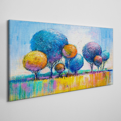 Tablou canvas Copaci colorați în soarele de vară
