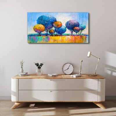 Tablou canvas Copaci colorați în soarele de vară