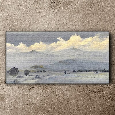 Tablou canvas Panoramă de munte cețoasă