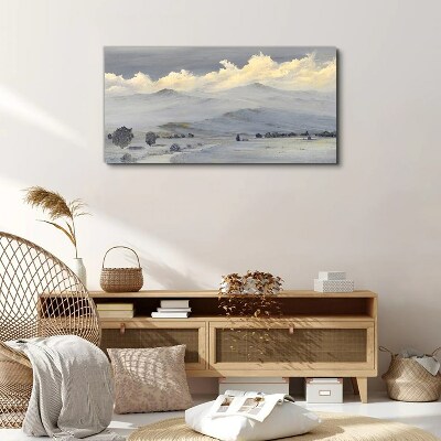 Tablou canvas Panoramă de munte cețoasă
