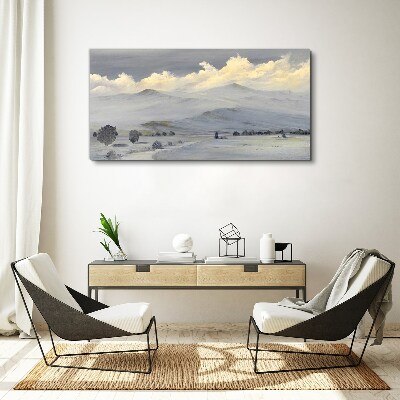 Tablou canvas Panoramă de munte cețoasă
