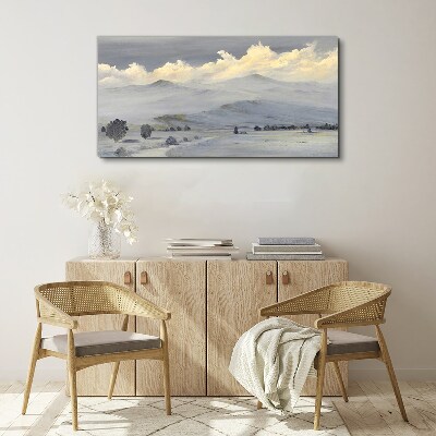 Tablou canvas Panoramă de munte cețoasă
