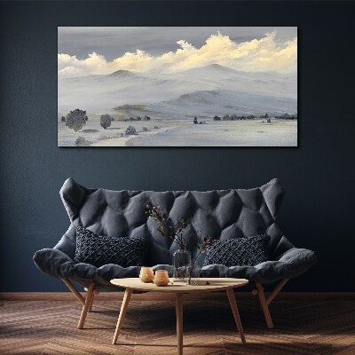 Tablou canvas Panoramă de munte cețoasă