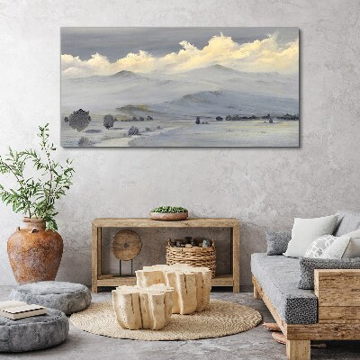 Tablou canvas Panoramă de munte cețoasă