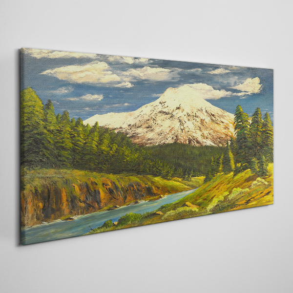 Tablou canvas Peisaj montan cu un râu