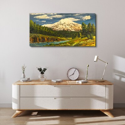 Tablou canvas Peisaj montan cu un râu