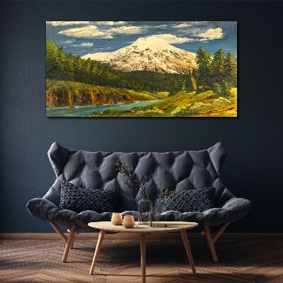 Tablou canvas Peisaj montan cu un râu