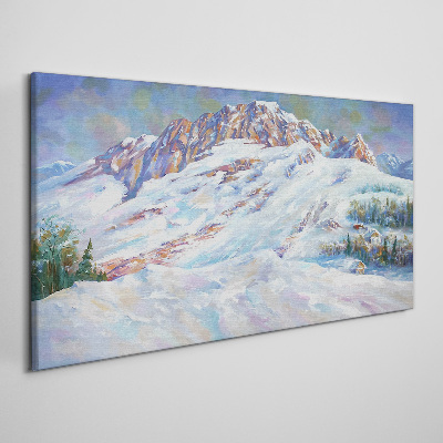 Tablou canvas Peisaj montan de iarnă
