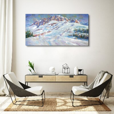 Tablou canvas Peisaj montan de iarnă