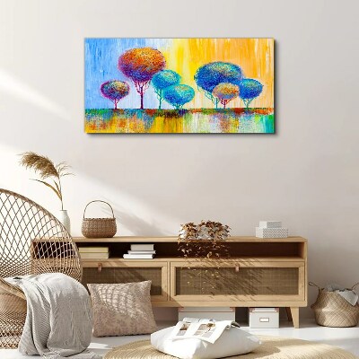 Tablou canvas Copaci colorați în lumina apusului