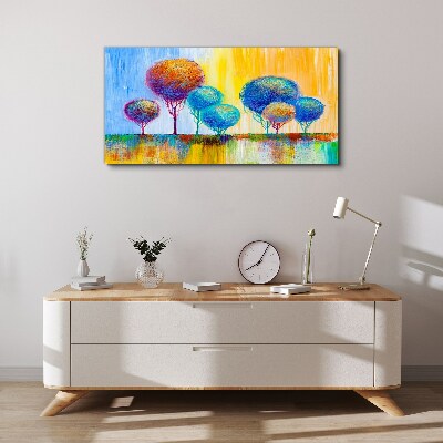 Tablou canvas Copaci colorați în lumina apusului