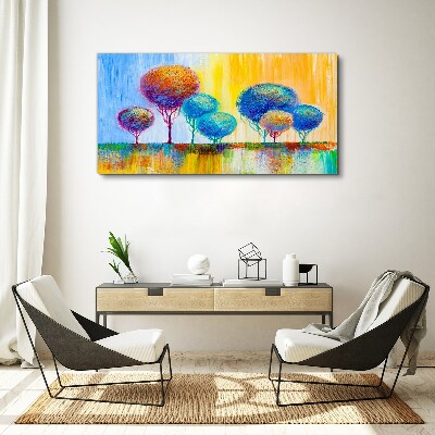 Tablou canvas Copaci colorați în lumina apusului