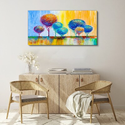 Tablou canvas Copaci colorați în lumina apusului